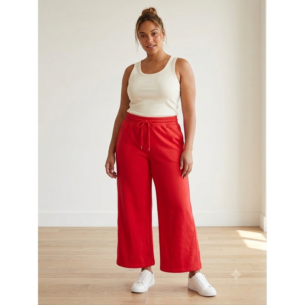 Universal Thread‎ Womens Red Wide Leg fleece Sweatpants Size Large MR81WR NEW